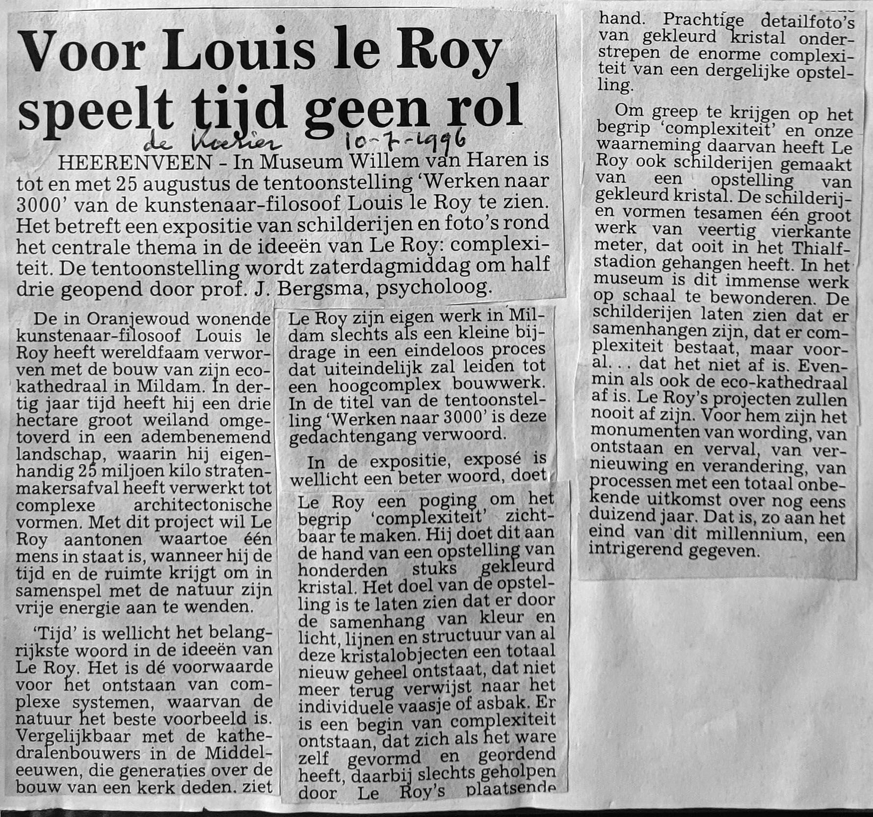 Voot Louis le Roy speelt tijd geen rol