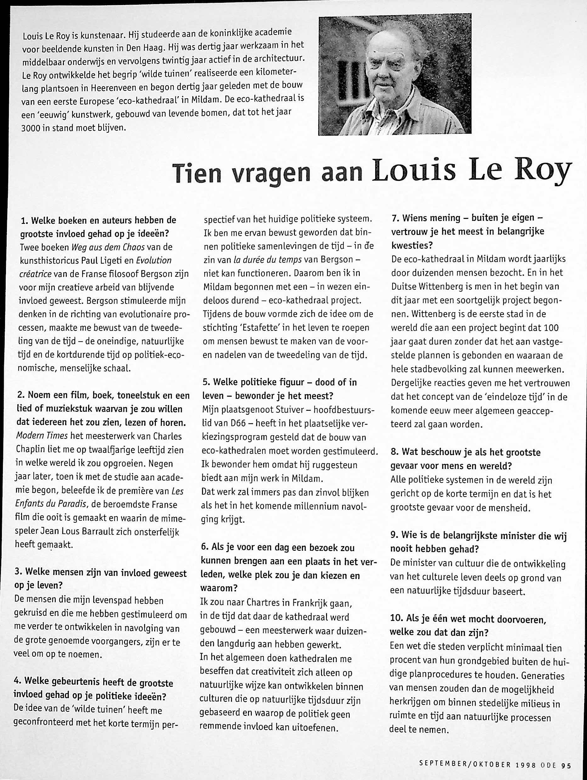 Tein vragen aan Louis le Roy 001